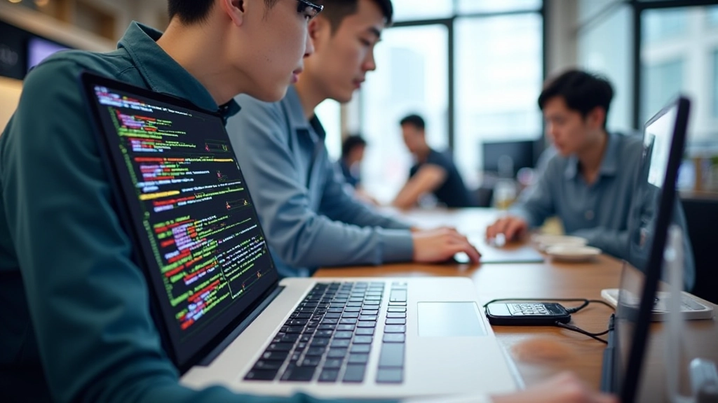 CSS code comparison showing Grid and Flexbox syntax side by side with visual layout results
