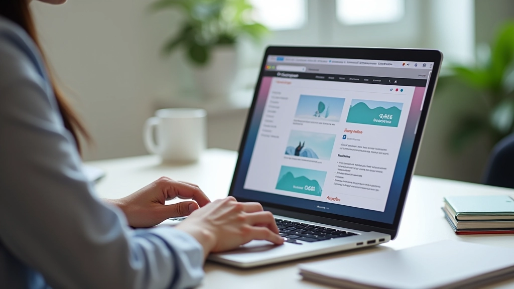 Designer working on responsive mobile layout with CSS Grid and Flexbox on modern laptop screen, minimalist workspace with notebooks and color palette, natural window lighting, sharp focus