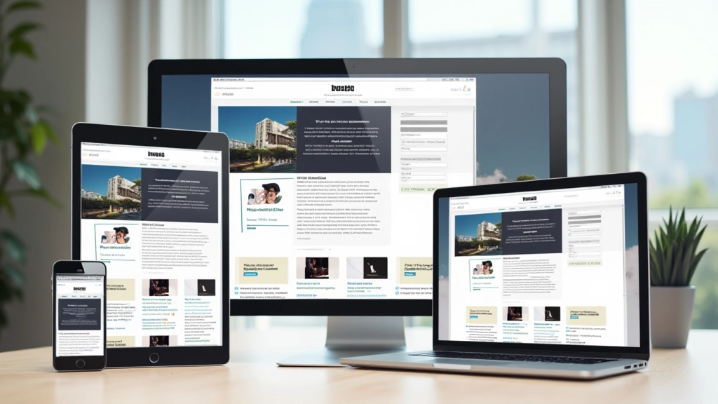 Responsive web design layout with multiple device viewports showing breakpoint adaptation for Hong Kong market